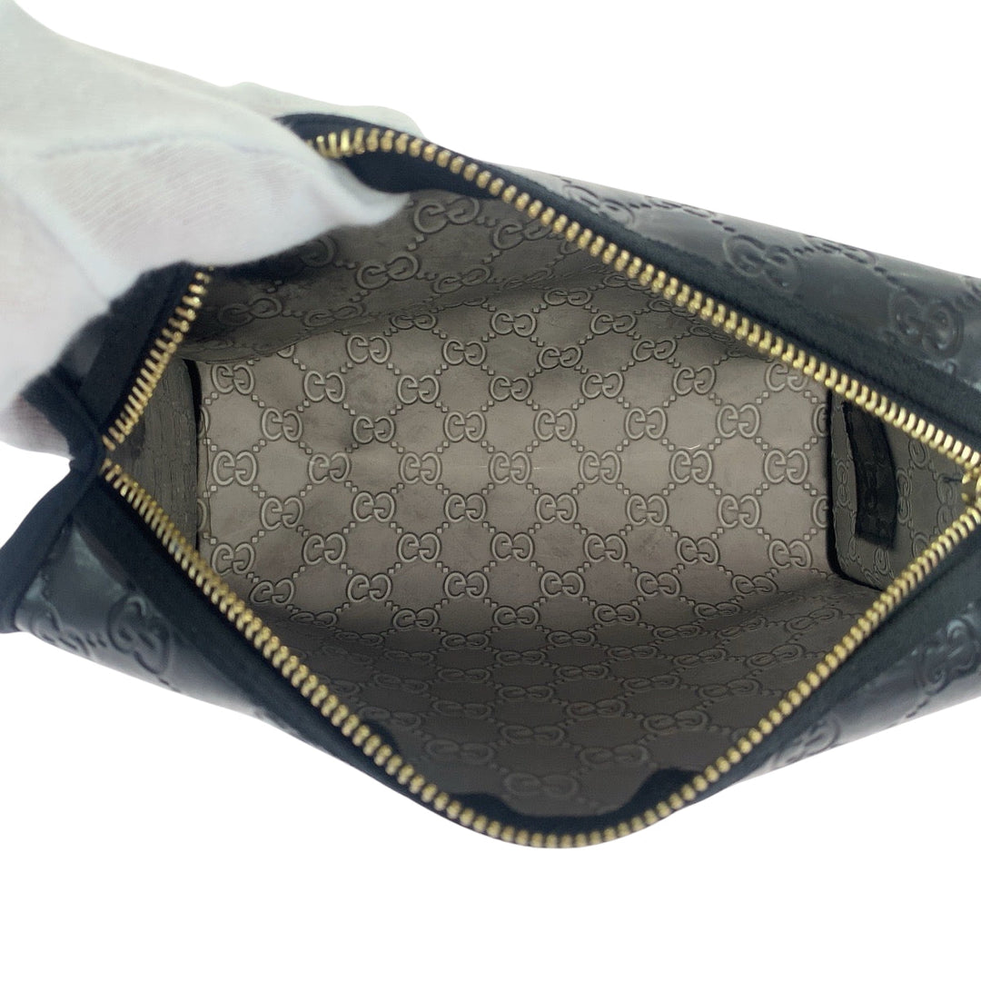 GUCCI Pouch Plastics Black GoldMetal Pouch Novelty Pouch Sherry line Women Used Authentic