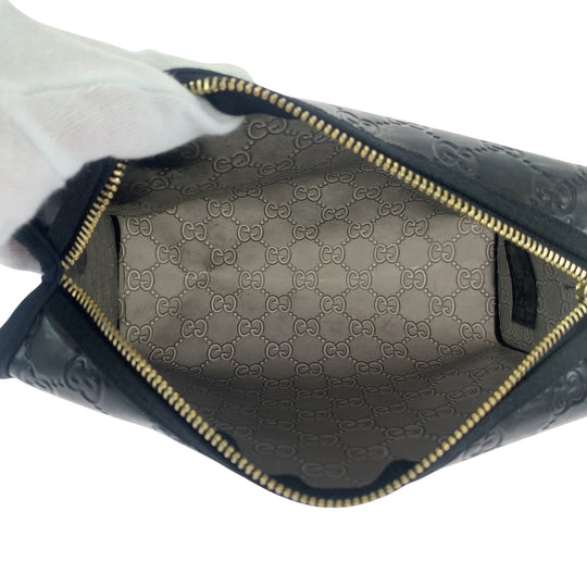 GUCCI Pouch Plastics Black GoldMetal Pouch Novelty Pouch Sherry line Women Used Authentic