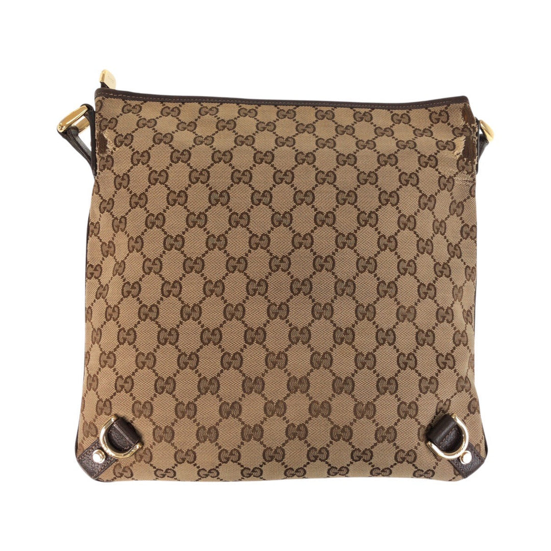 GUCCI Shoulder Bag 131326 GG canvas, leather Beige Brown Gold Metal Shoulder Bag Messenger bag Abbey Women Used Authentic