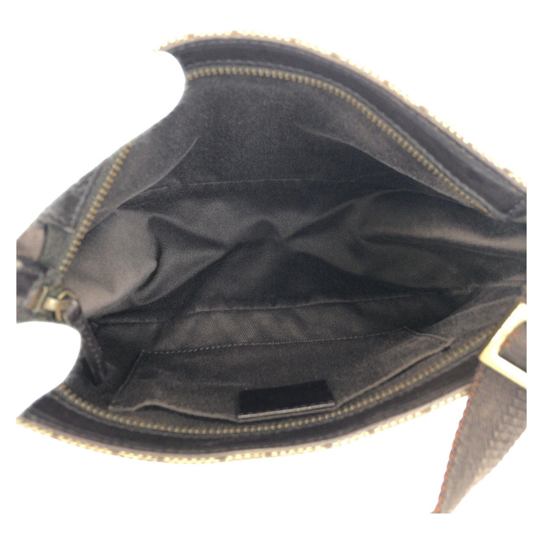 GUCCI Shoulder Bag 106644 GG canvas Brown Beige Gold Metal Shoulder Bag accessory pouch Women Used Authentic