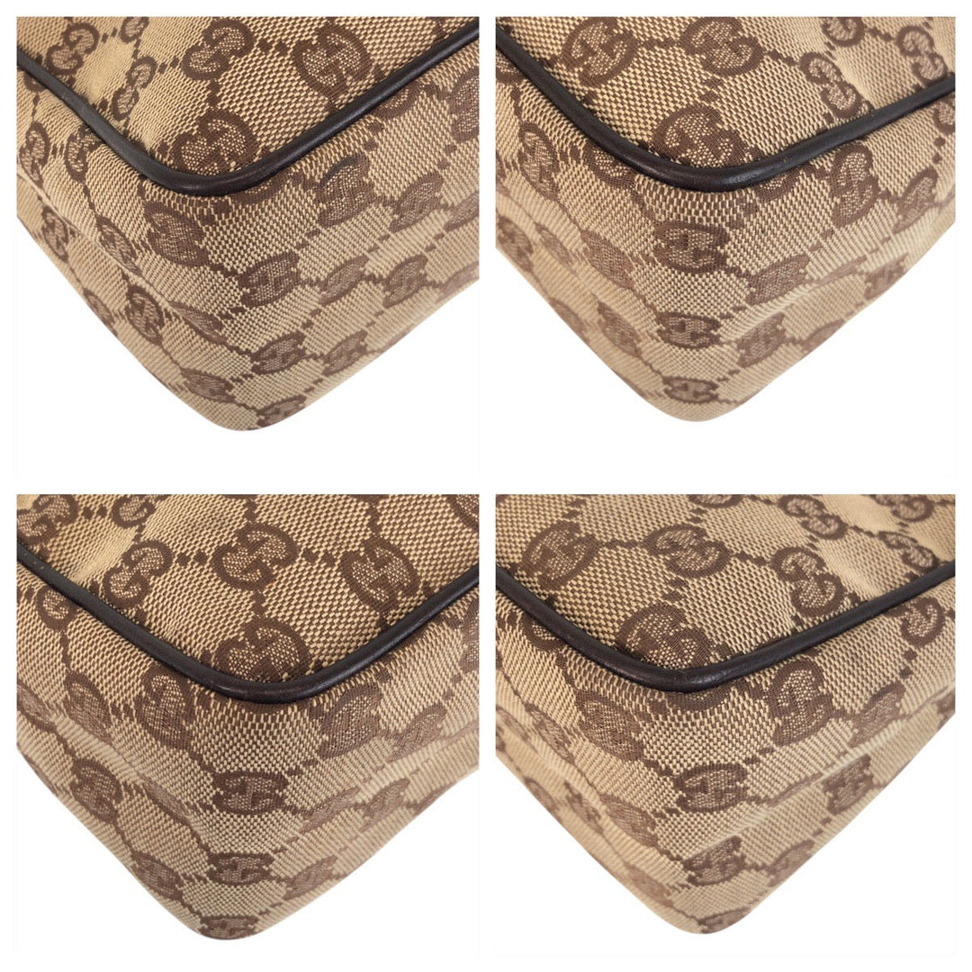 GUCCI Shoulder Bag 106644 GG canvas Brown Beige Gold Metal Shoulder Bag accessory pouch Women Used Authentic