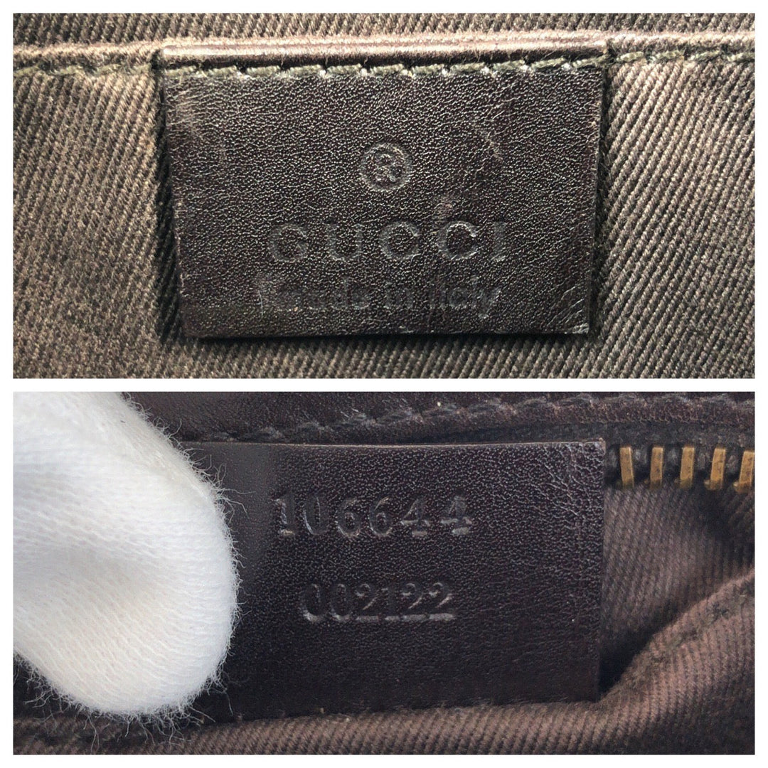 GUCCI Shoulder Bag 106644 GG canvas Brown Beige Gold Metal Shoulder Bag accessory pouch Women Used Authentic