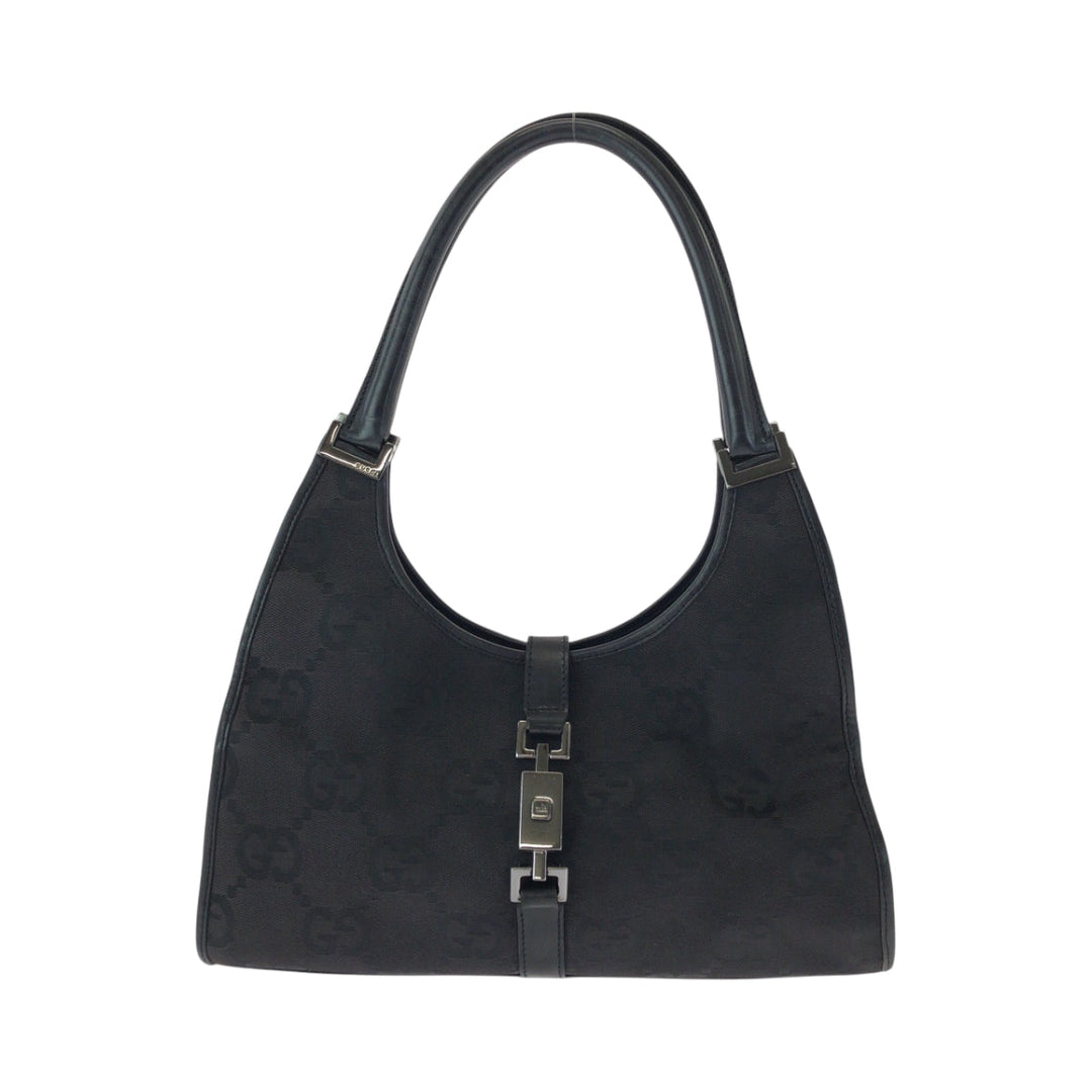 GUCCI Shoulder Bag 002 1067 GG canvas black Hobo One Shoulder Bag Jackie Women Used Authentic