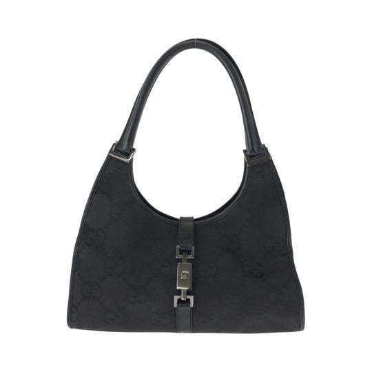 GUCCI Shoulder Bag 002 1067 GG canvas black Hobo One Shoulder Bag Jackie Women Used Authentic