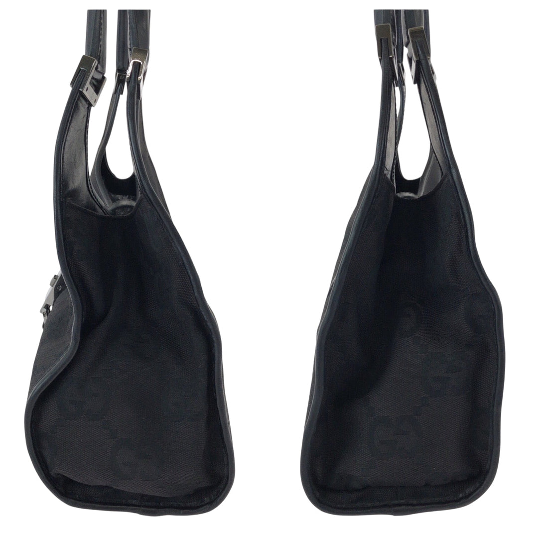 GUCCI Shoulder Bag 002 1067 GG canvas black Hobo One Shoulder Bag Jackie Women Used Authentic