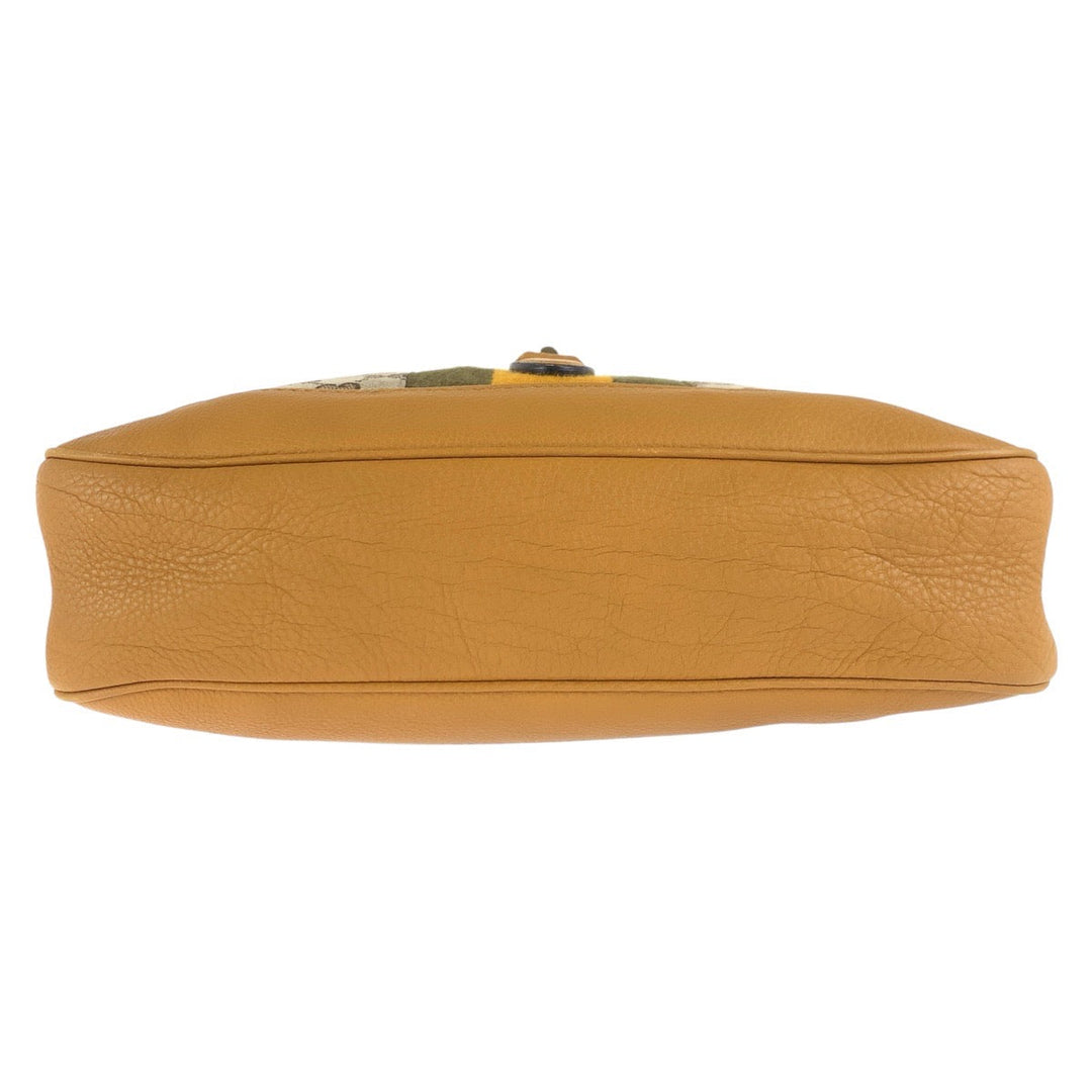 GUCCI Shoulder Bag 277520 GG canvas, leather Yellow Beige Gold Metal Sherry Line New Jackie Hobo Women Used Authentic