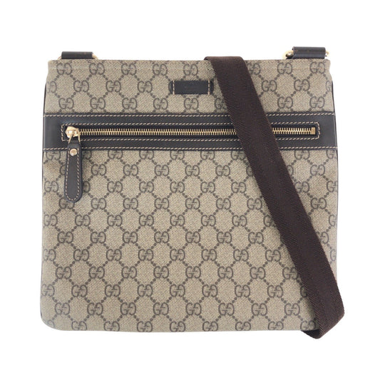 GUCCI Shoulder Bag 295257 GG Supreme canvas, leather Brown Gray Gold Metal Shoulder Bag pochette Women Used Authentic