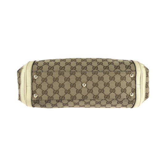 GUCCI Shoulder Bag 282300 GG canvas Beige Ivory Gold Metal Shoulder Bag Handbag 2way Bella Women Used Authentic