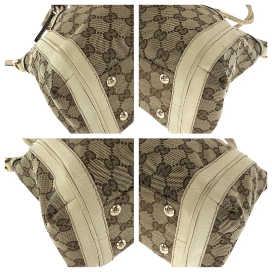 GUCCI Shoulder Bag 282300 GG canvas Beige Ivory Gold Metal Shoulder Bag Handbag 2way Bella Women Used Authentic