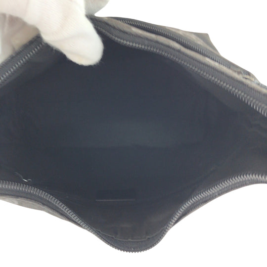 GUCCI Shoulder Bag 001 3386 GG canvas Black SilverMetal Hobo One Shoulder Bag Women Used Authentic