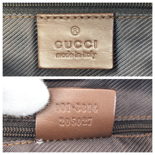 GUCCI Shoulder Bag 001 3314 GG canvas, leather beige Women Used Authentic