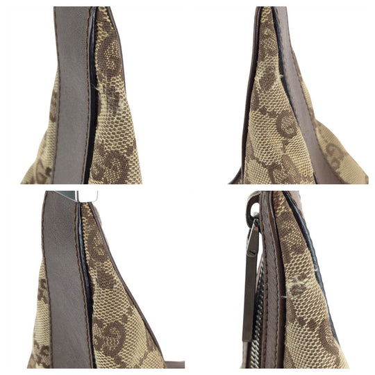 GUCCI Shoulder Bag 001 3314 GG canvas, leather beige Women Used Authentic