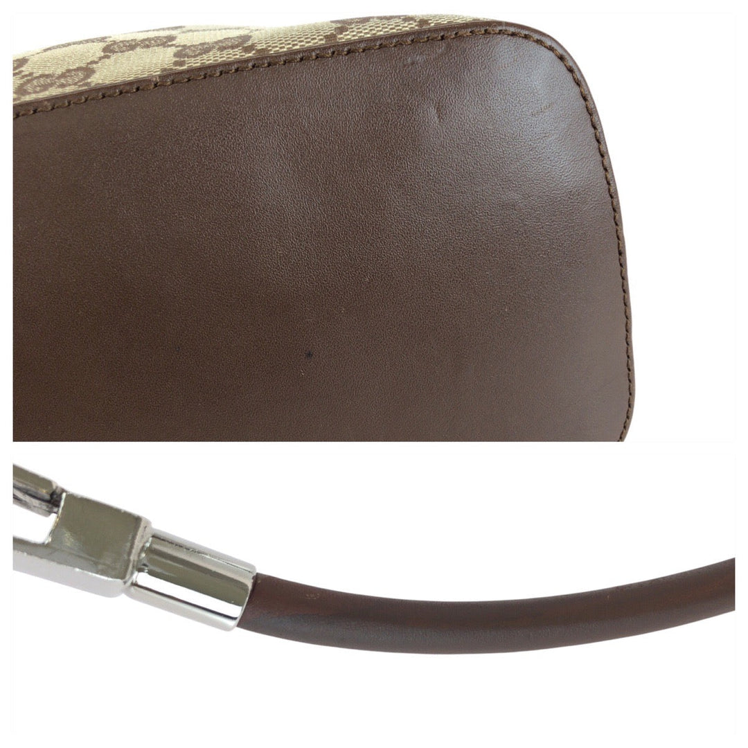 GUCCI Shoulder Bag 001 3314 GG canvas, leather beige Women Used Authentic