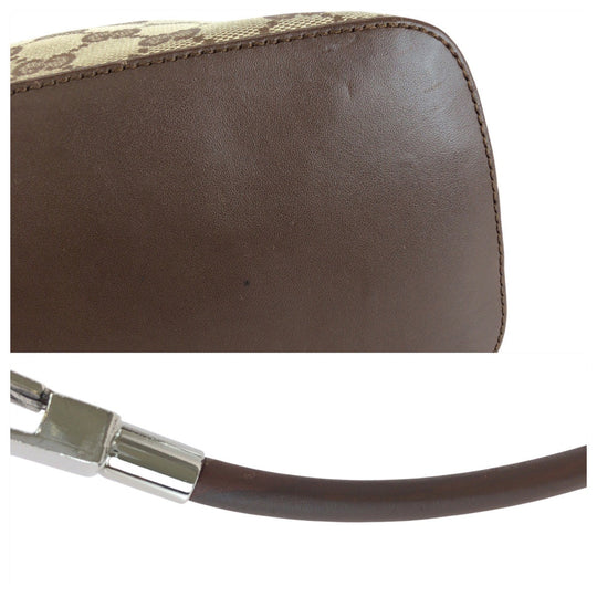 GUCCI Shoulder Bag 001 3314 GG canvas, leather beige Women Used Authentic