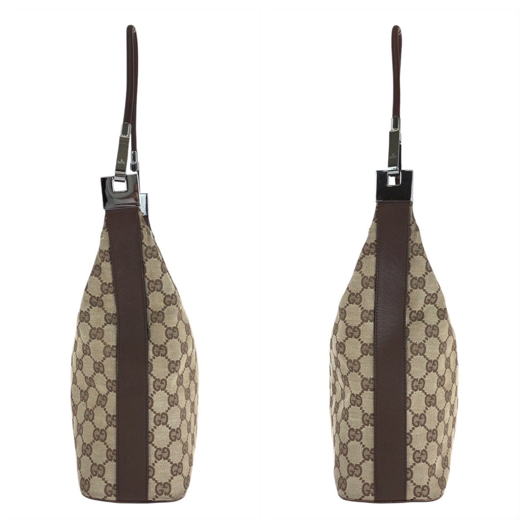 GUCCI Shoulder Bag 001 3314 GG canvas, leather beige Women Used Authentic