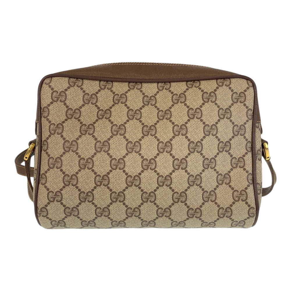 GUCCI Shoulder Bag 119 02 087 PVC, Leather Brown Beige Gold Metal Shoulder Bag pochette Sherry Line Old Gucci Women Used Authentic