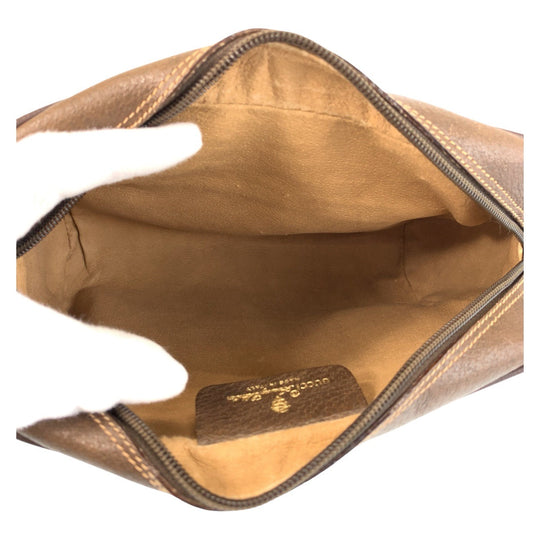 GUCCI Shoulder Bag 119 02 087 PVC, Leather Brown Beige Gold Metal Shoulder Bag pochette Sherry Line Old Gucci Women Used Authentic