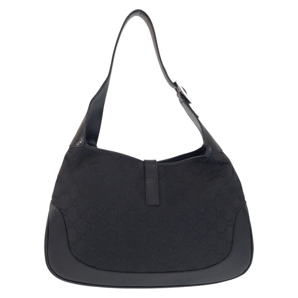 GUCCI Shoulder Bag 00963 GG canvas, leather black Jackie Women Used Authentic