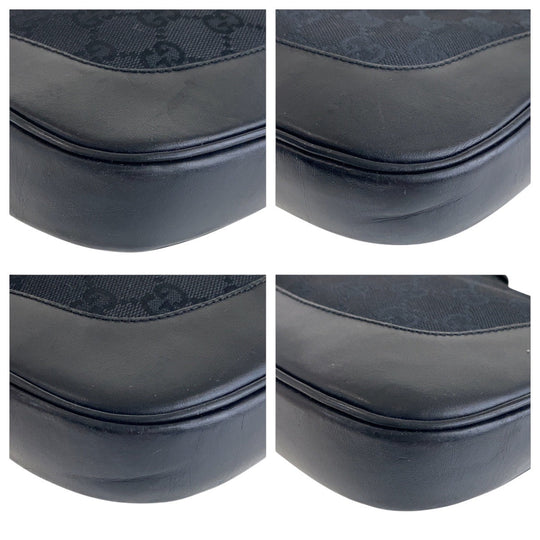 GUCCI Shoulder Bag 00963 GG canvas, leather black Jackie Women Used Authentic