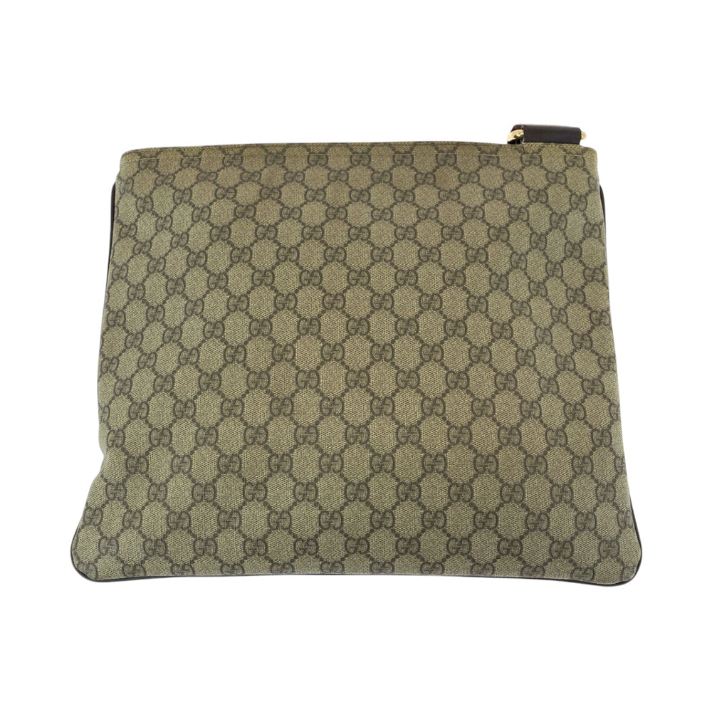 GUCCI Shoulder Bag 201446 GG Supreme Canvas Beige Brown Gold Metal Shoulder Bag pochette mens Used Authentic