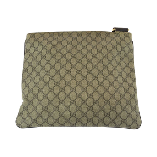 GUCCI Shoulder Bag 201446 GG Supreme Canvas Beige Brown Gold Metal Shoulder Bag pochette mens Used Authentic