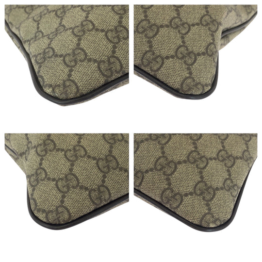 GUCCI Shoulder Bag 201446 GG Supreme Canvas Beige Brown Gold Metal Shoulder Bag pochette mens Used Authentic