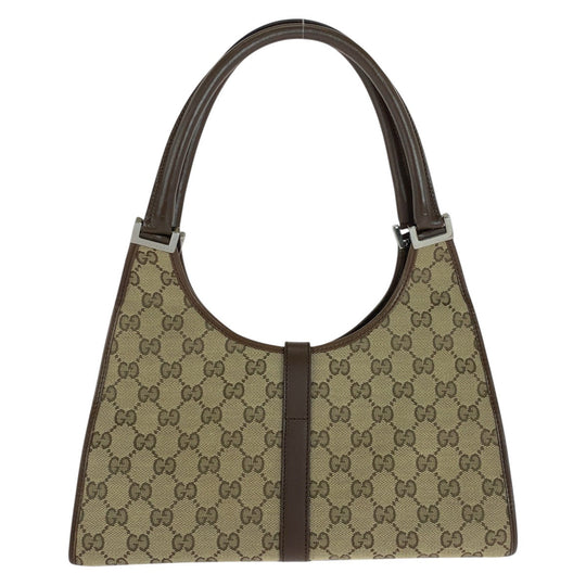 GUCCI Shoulder Bag 0021067 GG canvas, leather Beige brown Jackie Women Used Authentic