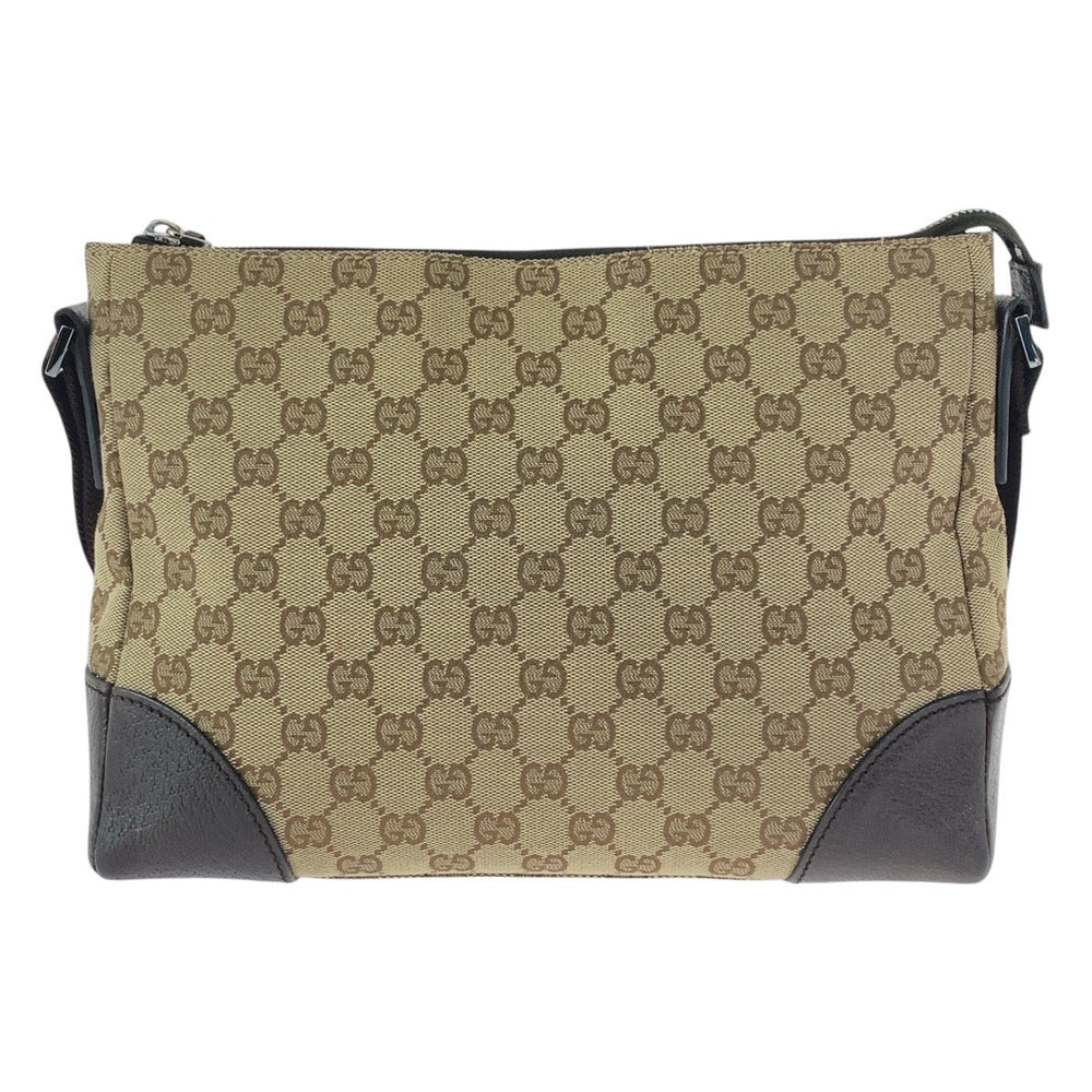 GUCCI Shoulder Bag 114273 GG canvas, leather Beige brown Crossbody Shoulder Bag Women Used Authentic