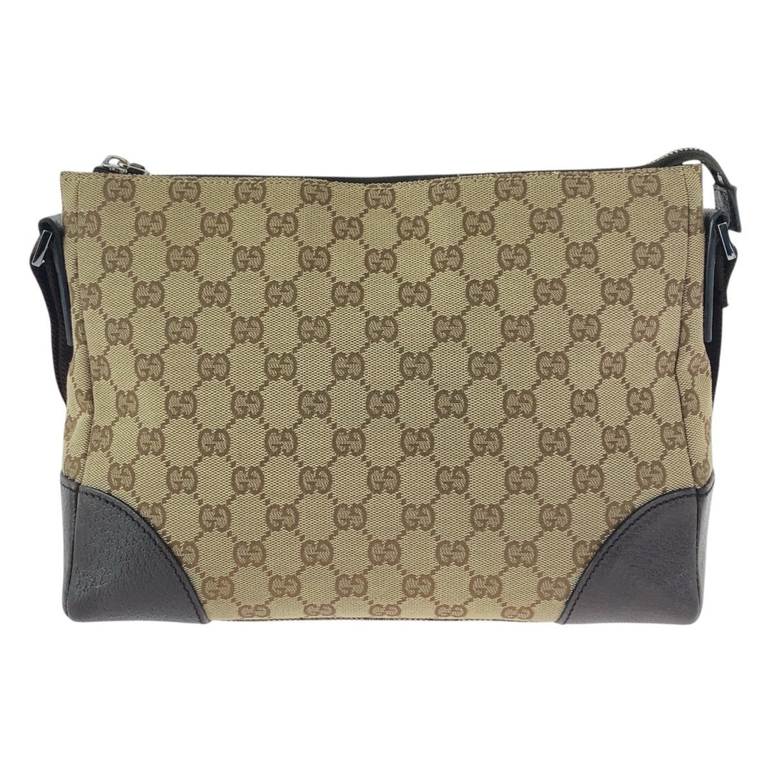 GUCCI Shoulder Bag 114273 GG canvas, leather Beige brown Crossbody Shoulder Bag Women Used Authentic