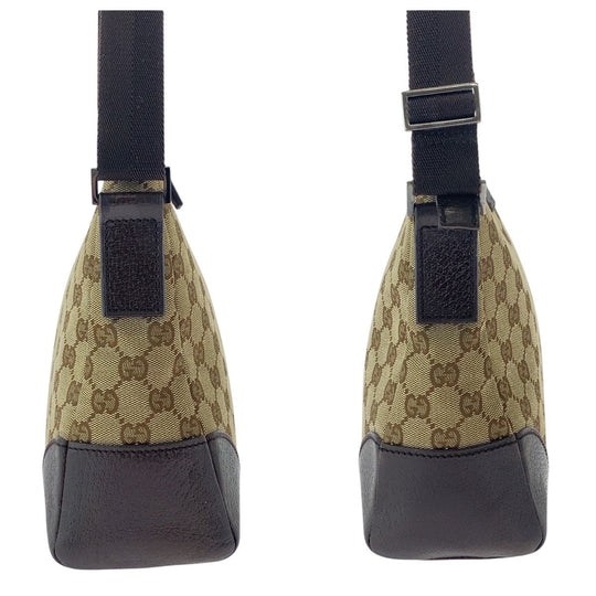 GUCCI Shoulder Bag 114273 GG canvas, leather Beige brown Crossbody Shoulder Bag Women Used Authentic
