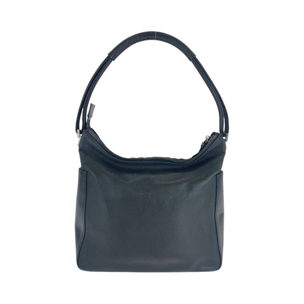 GUCCI Shoulder Bag 001 3766 leather Black SilverMetal Women Used Authentic