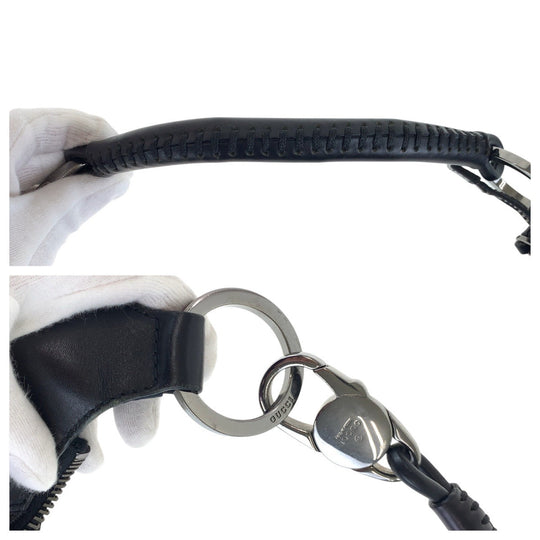 GUCCI Shoulder Bag 109208 Canvas, Leather Black Silver Metal Hobo Women Used Authentic