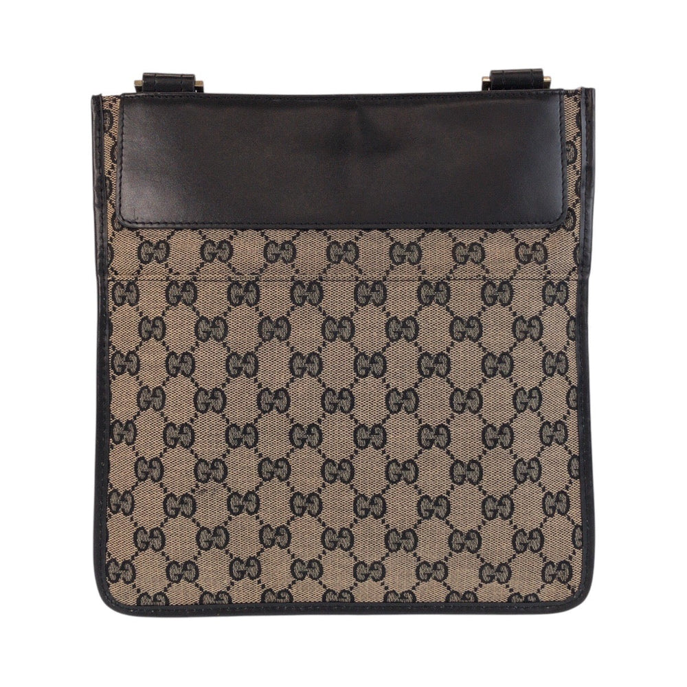 GUCCI Shoulder Bag 019 0348 GG canvas, leather Beige black Shoulder Bag pochette Women Used Authentic