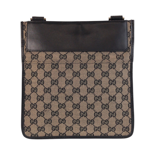 GUCCI Shoulder Bag 019 0348 GG canvas, leather Beige black Shoulder Bag pochette Women Used Authentic