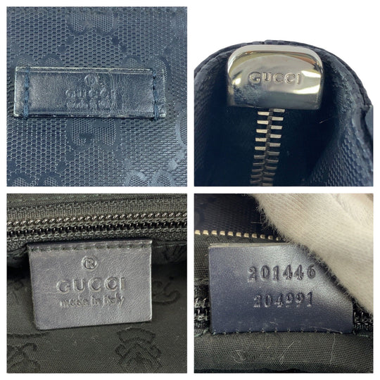 GUCCI Shoulder Bag 201446 GG canvas, leather Black SilverMetal Shoulder Bag Pochette Unisex GG implementation Women Used Authentic