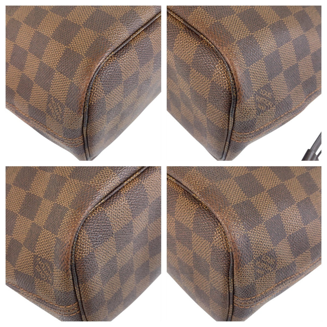 LOUIS VUITTON Tote Bag N51109 PVC, Leather Brown Gold Metal Tote Bag Shoulder Bag Damier Never full PM Women Used Authentic
