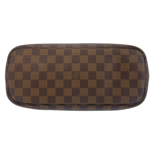 LOUIS VUITTON Tote Bag N51109 PVC, Leather Brown Gold Metal Tote Bag Shoulder Bag Damier Never full PM Women Used Authentic