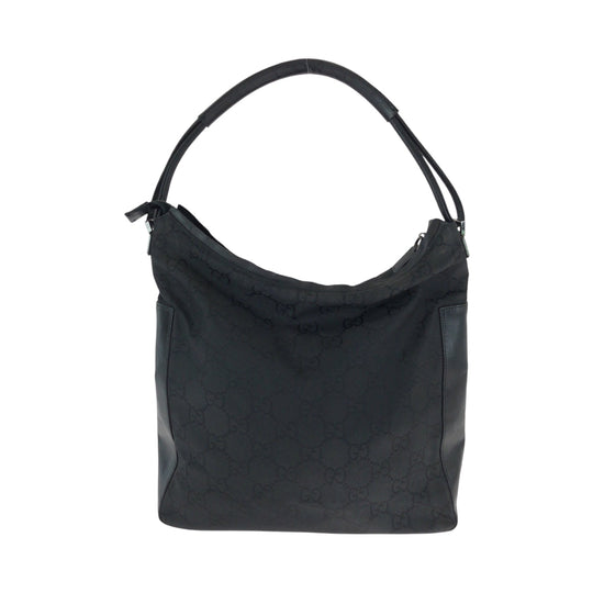 GUCCI Shoulder Bag 001 3770 Nylon Black SilverMetal One Shoulder Bag Women Used Authentic
