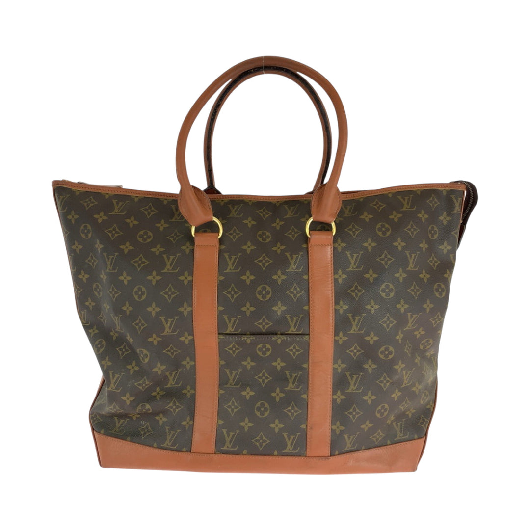 LOUIS VUITTON Tote Bag M42420 PVC Brown Gold Metal Tote Bag handbag Monogram Sack Weekend GM Women Used Authentic