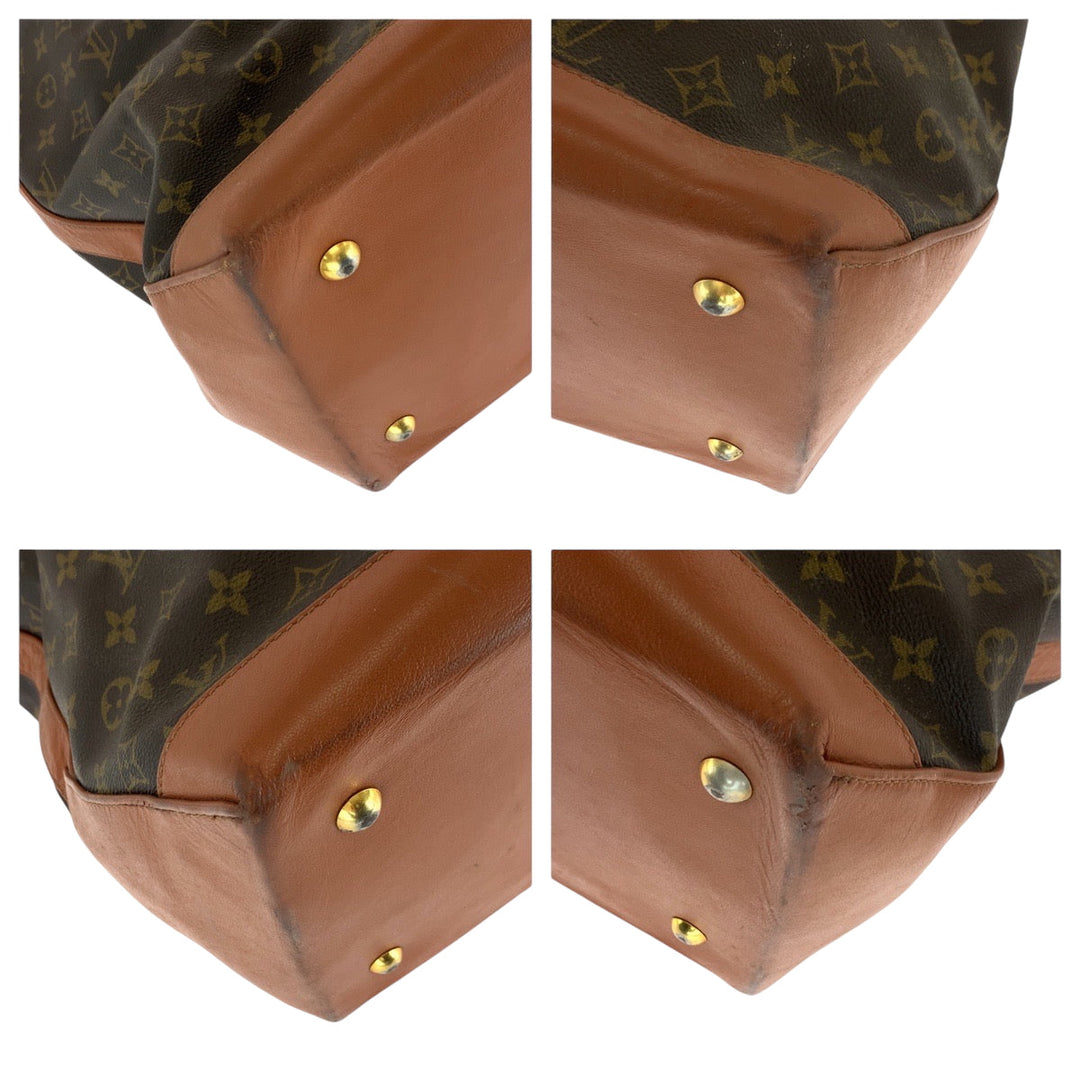 LOUIS VUITTON Tote Bag M42420 PVC Brown Gold Metal Tote Bag handbag Monogram Sack Weekend GM Women Used Authentic