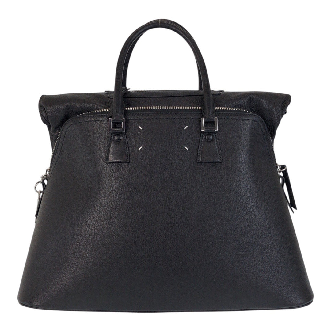 Maison Margiela Handbag leather BlackSilverMetal Handbag Shoulder Bag 2way 5AC mens Used Authentic