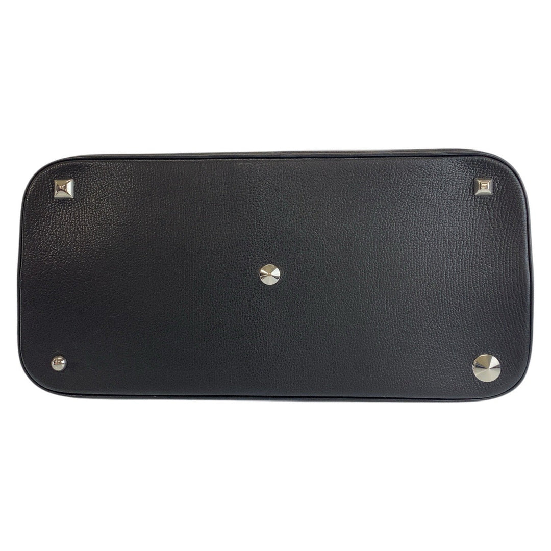 Maison Margiela Handbag leather BlackSilverMetal Handbag Shoulder Bag 2way 5AC mens Used Authentic