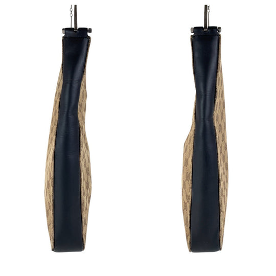 GUCCI Shoulder Bag 001 3181 GG canvas, leather Brown Silver Metal Women Used Authentic