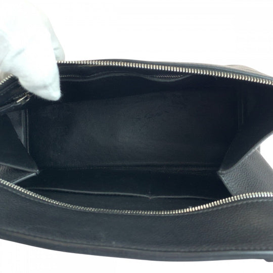 CELINE Tote Bag leather Black Gold Metal Tote Bag handbag Edge Women Used Authentic