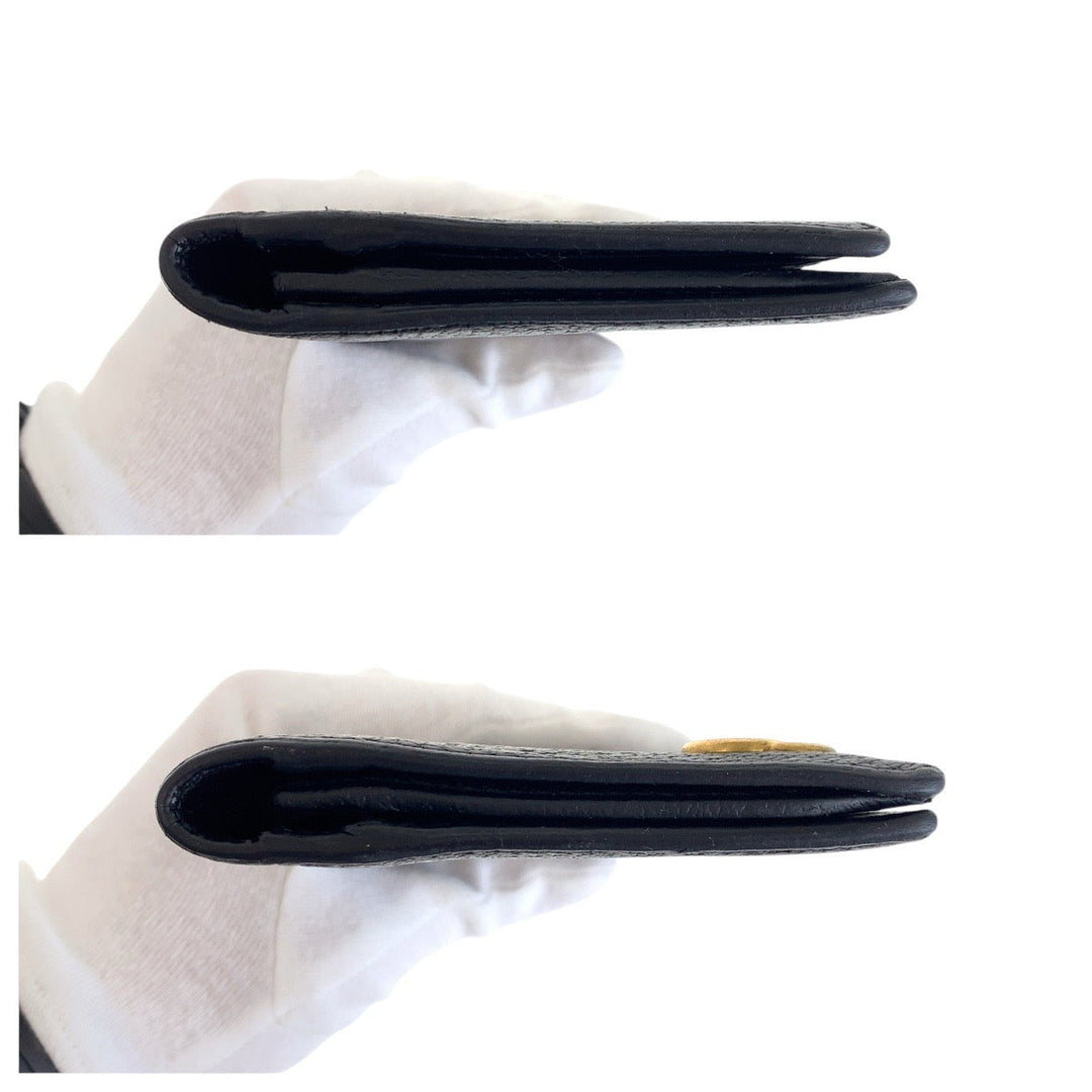 GUCCI Long Wallet Purse 459133 leather Black GoldMetal GG Marmont