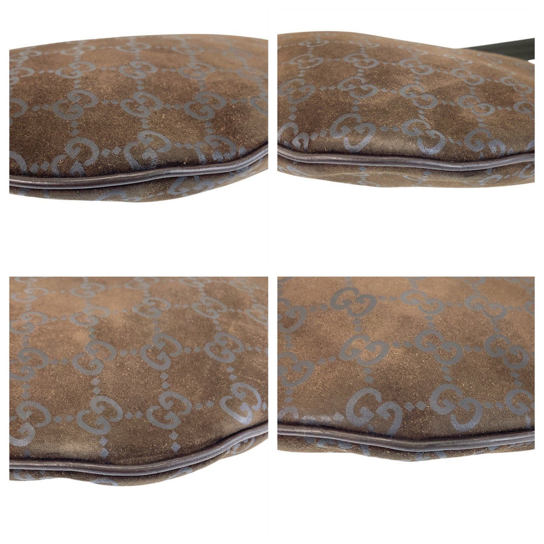 GUCCI Shoulder Bag 001 1206 GG canvas, suede Brown Women Used Authentic