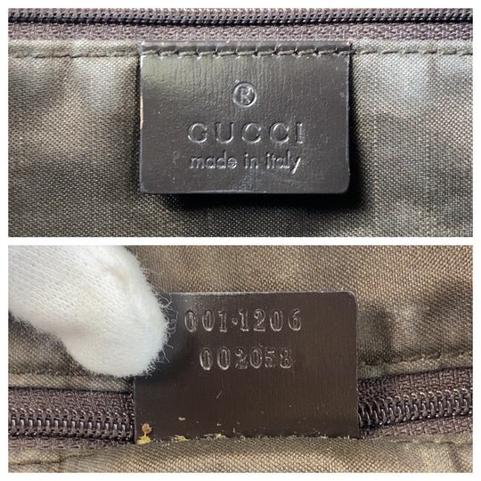 GUCCI Shoulder Bag 001 1206 GG canvas, suede Brown Women Used Authentic