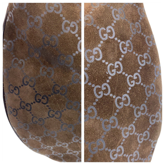 GUCCI Shoulder Bag 001 1206 GG canvas, suede Brown Women Used Authentic