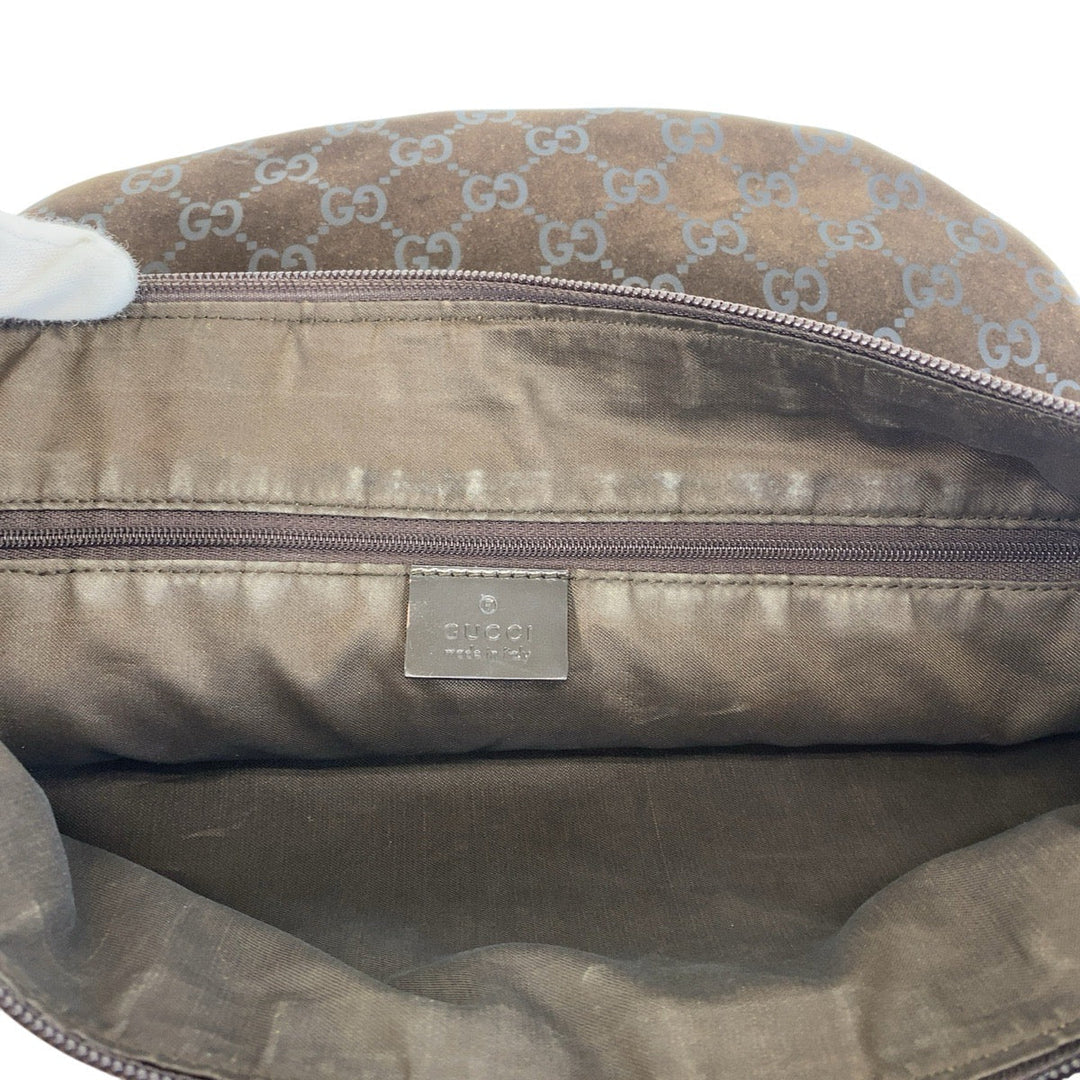 GUCCI Shoulder Bag 001 1206 GG canvas, suede Brown Women Used Authentic