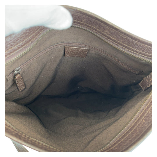 GUCCI Shoulder Bag 113013 GG canvas, leather Beige brown Shoulder Bag Messenger bag Women Used Authentic